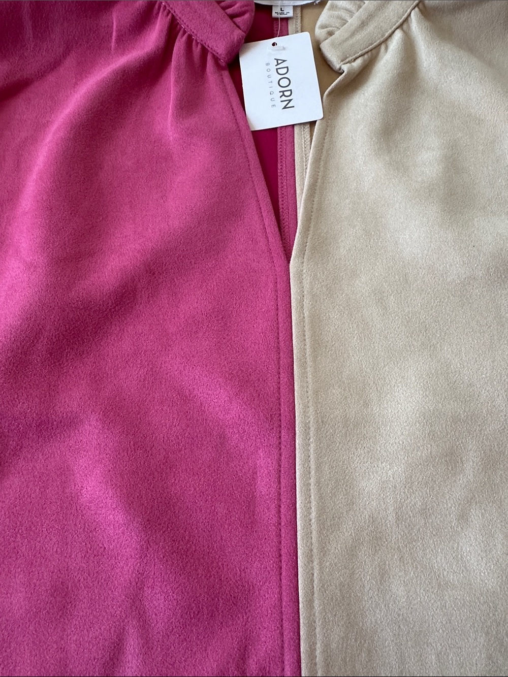 THML Split Pink and Cream Short Sleeve Tunic - Picture 4 of 9